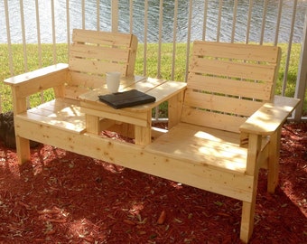 Double Chair Bench with Table PDF plans