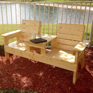 Double Chair Bench with Table PDF plans
