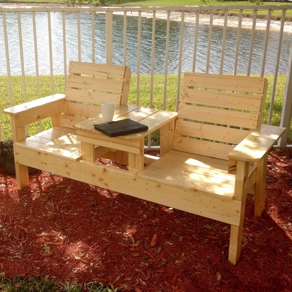 Double Chair Bench with Table PDF plans