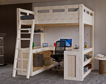 Full Size Loft Bed with Desk DIY Plans (PDF Download)