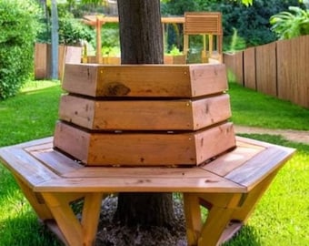 Hexagon Tree Bench Plans. DIY Plans