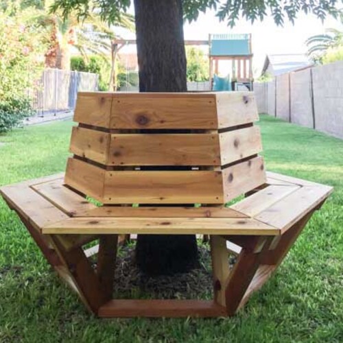Octagon Tree Bench Plans digital Format Outdoor Furniture Etsy