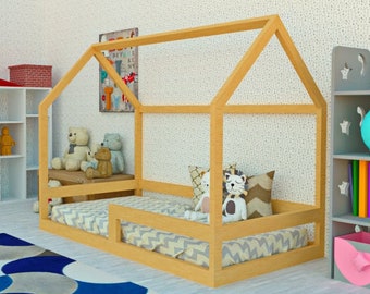 Montessori bed frame plans. Twin house bed blueprint