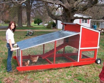 DIY Movable Chicken Coop Plans PDF - 48"x120" - Backyard Chicken Hutch