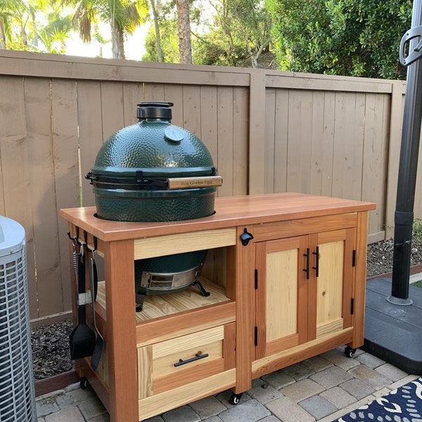 Custom Grill Table for Big Green Egg, Kamado Joe /  Grill Cart plans