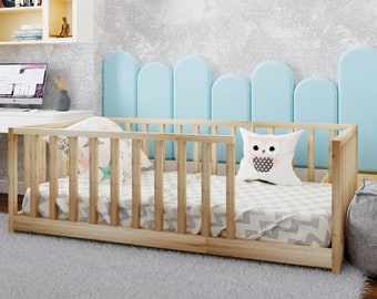 Montessori twin size bed plan, Floor bed digital plan, PDF download, Nursery DIY bed, Bed Frame project