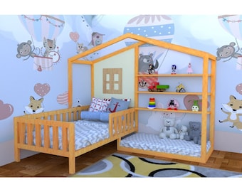 L-Shape nook twin & toddler bed plan/ Corner twin bed plan/kids bed plan/crib size bed plan /child bed plan