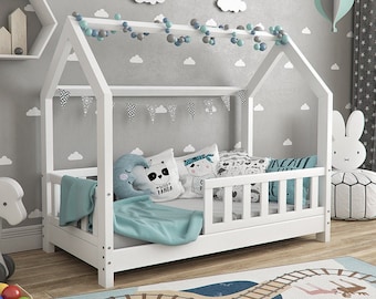 Plan PDF de cama de casa Montessori, plan de cama de tamaño doble de Australia, cama de piso de bricolaje, cama para niños, plano de marco de cama de casa