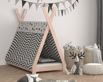 Montessori teepee full bed plans, full tipi kids floor bed project