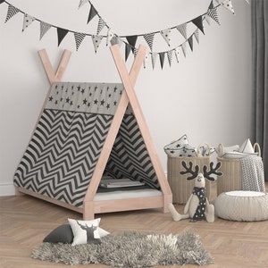 Montessori teepee full bed plans, full tipi kids floor bed project