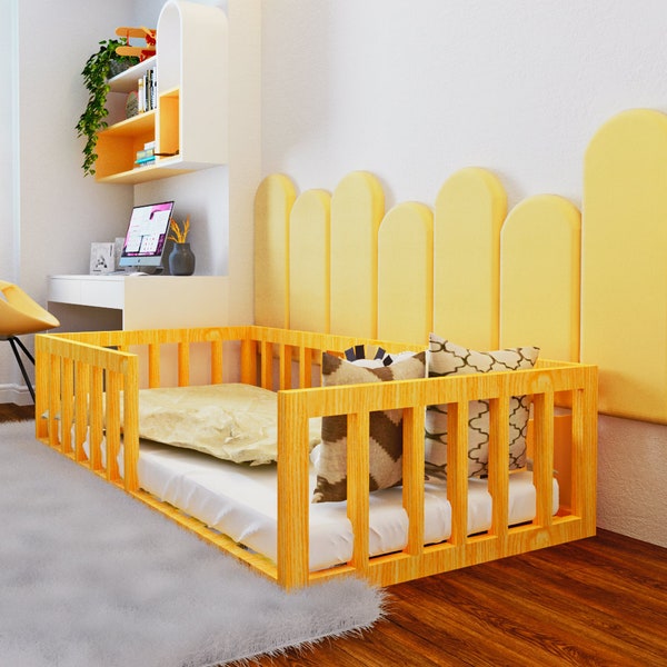Montessori Floor Bed  With Slats PDF Plan, Twin Size, DIY floor bed, Bed Frame project