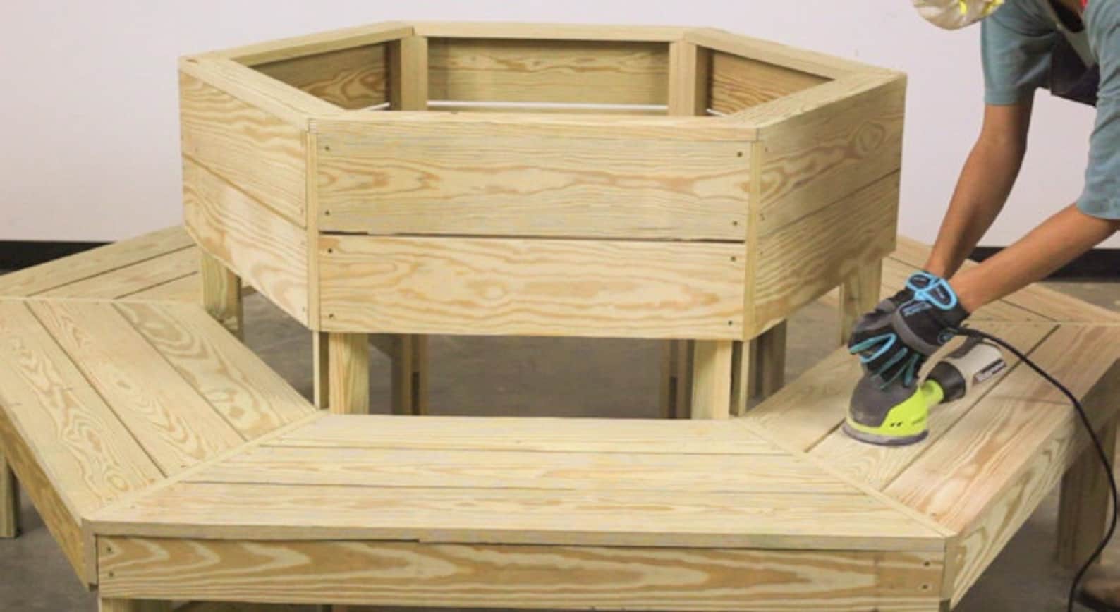 Hexagon Tree Bench Plans. DIY Plans Etsy