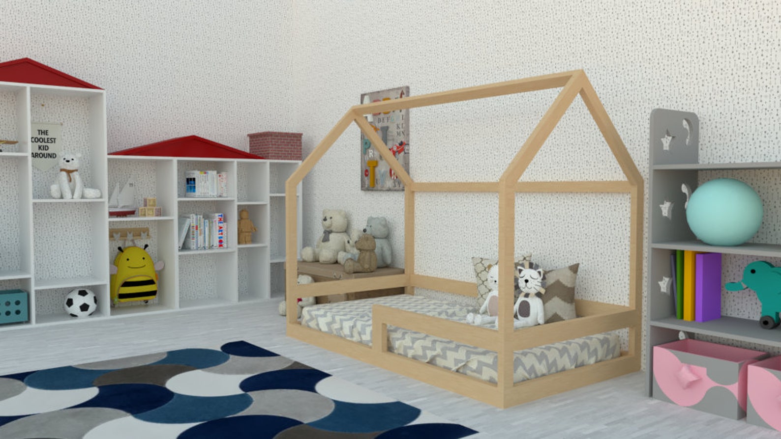 Montessori Twin House Bed Plans. DIY Project Etsy