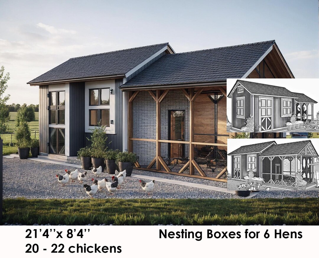 Chicken Coop Garden Shed Plans: DIY Backyard Design (PDF) - Etsy