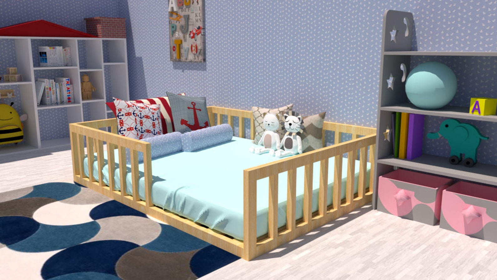 Full Size Toddler Bed Plans Montessori Bed Frame Plans Etsy