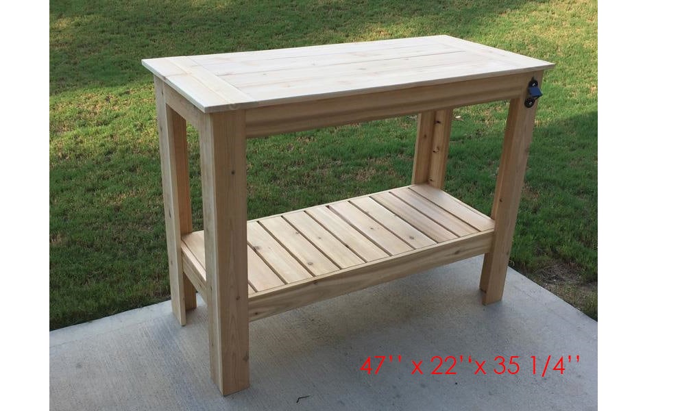Barbecue Grill Table plans stained or natural Garden Craft Etsy