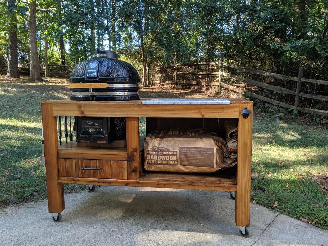 Grill Table for Large Big Green Egg Kamado Joe / Grill Cart Etsy