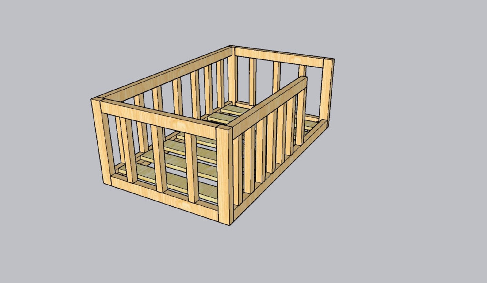 Montessori Floor Toddler Bed With Slats Plan Crib Size DIY Etsy