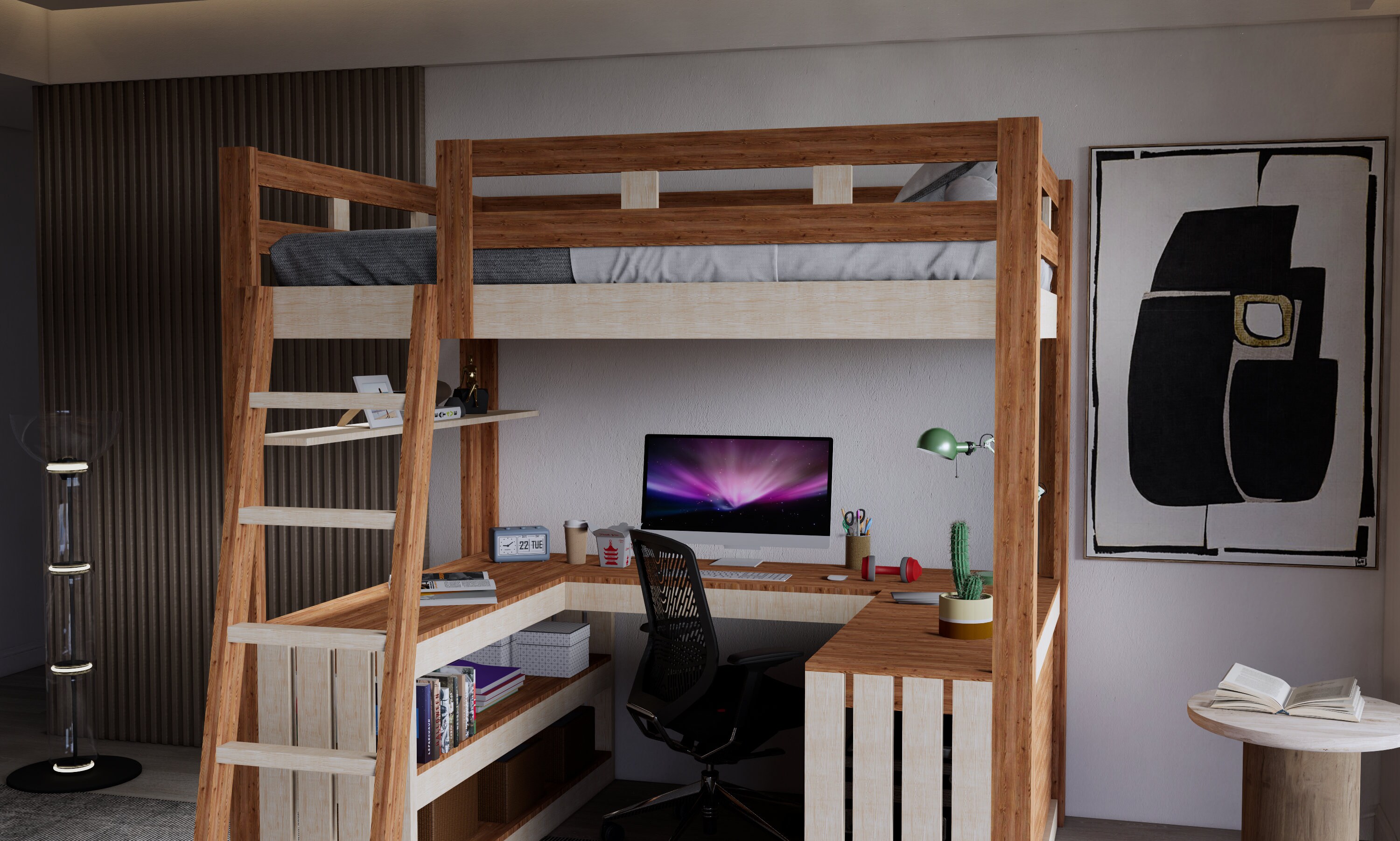 DIY Loft Bed Plans. Full Size Loft Bed With Desk Plan. Digital - Etsy