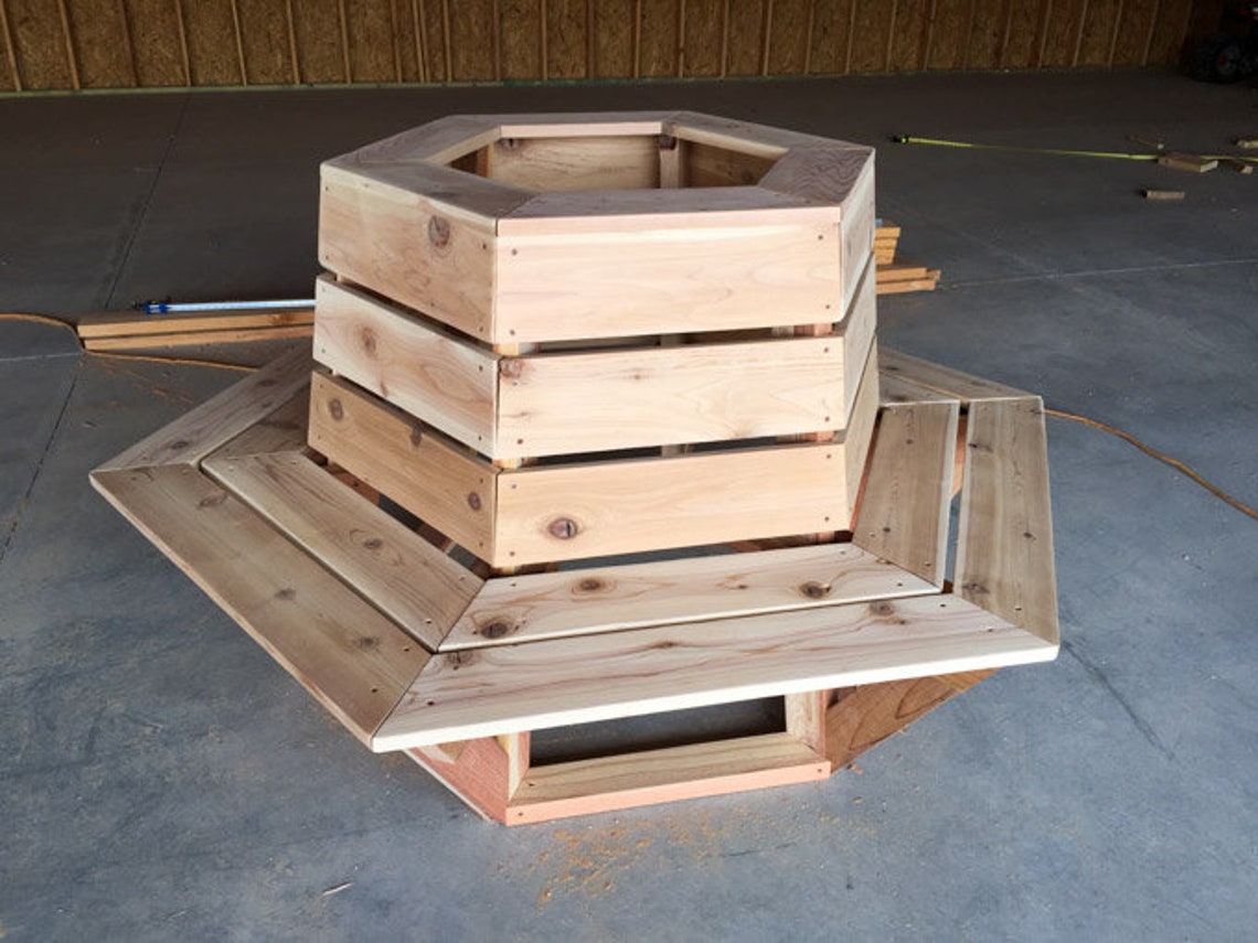 Hexagon Tree Bench Plans. DIY Plans - Etsy UK