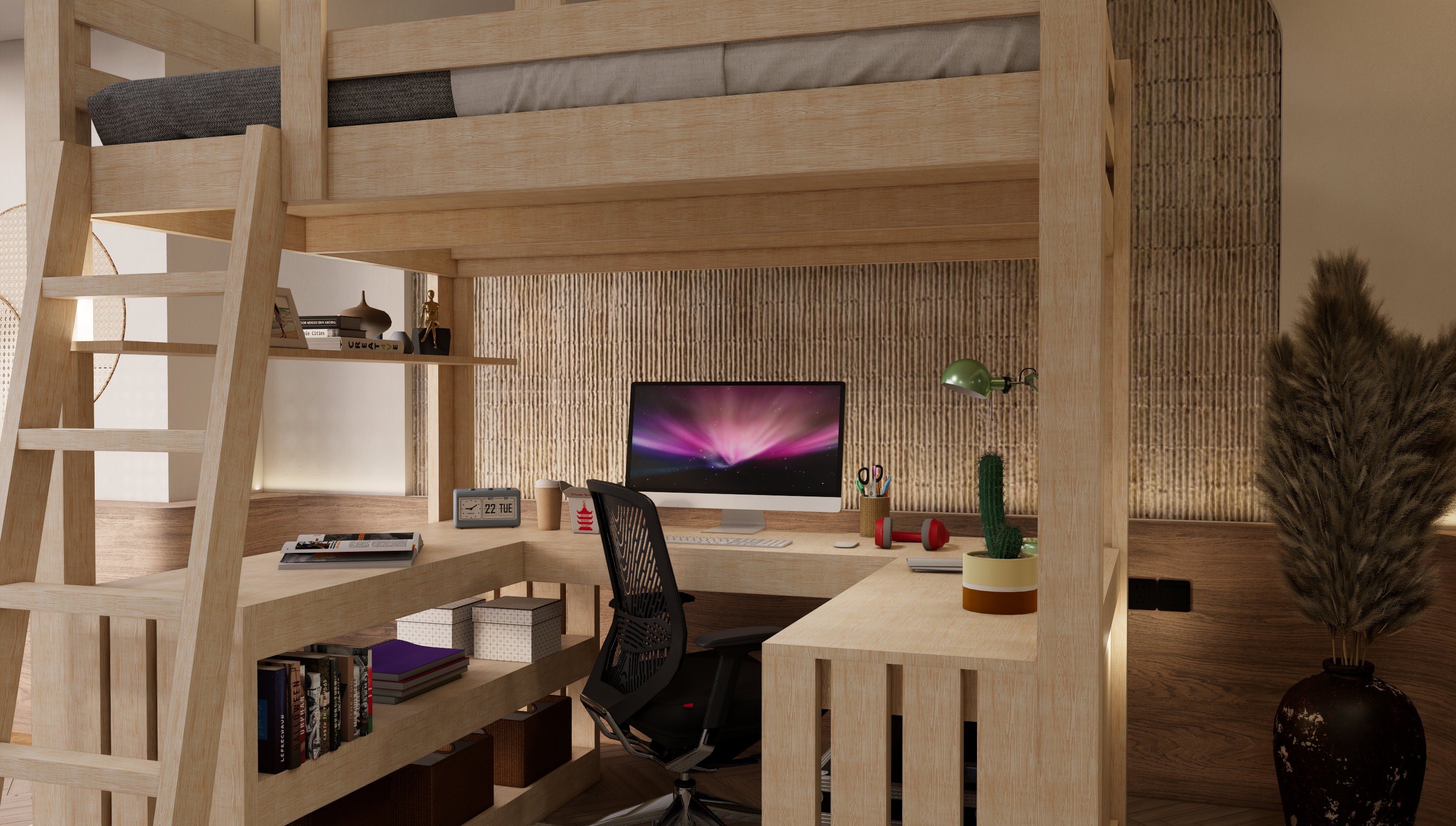 Loft Bed Plans. Full Size DIY Loft Bed With Desk Plan. PDF Etsy