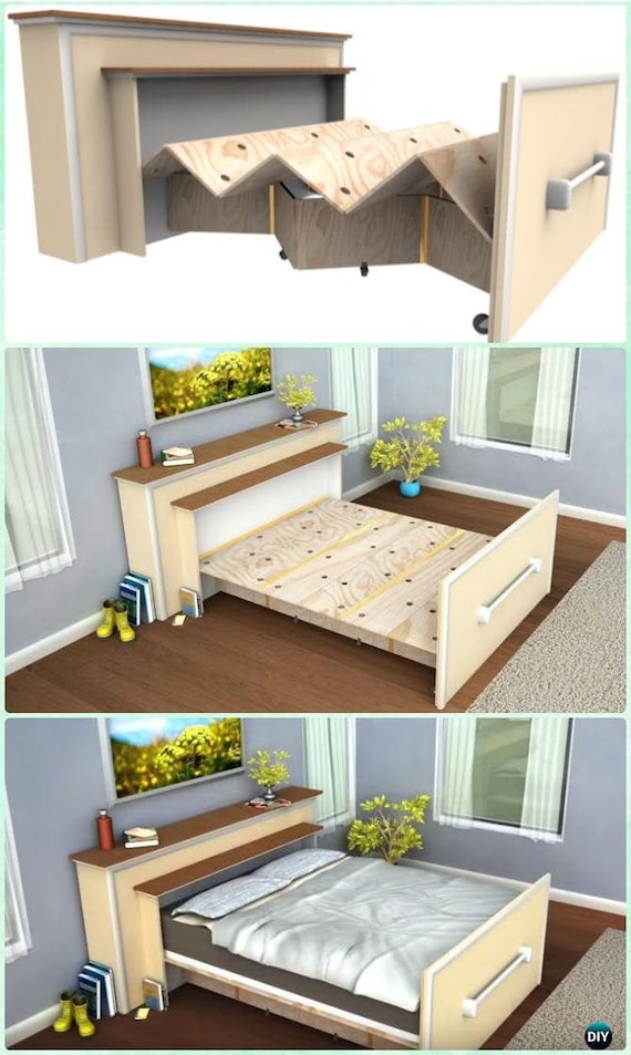 Roll Out Bed Plan Bed in Box Project Trundle Bed Blueprint