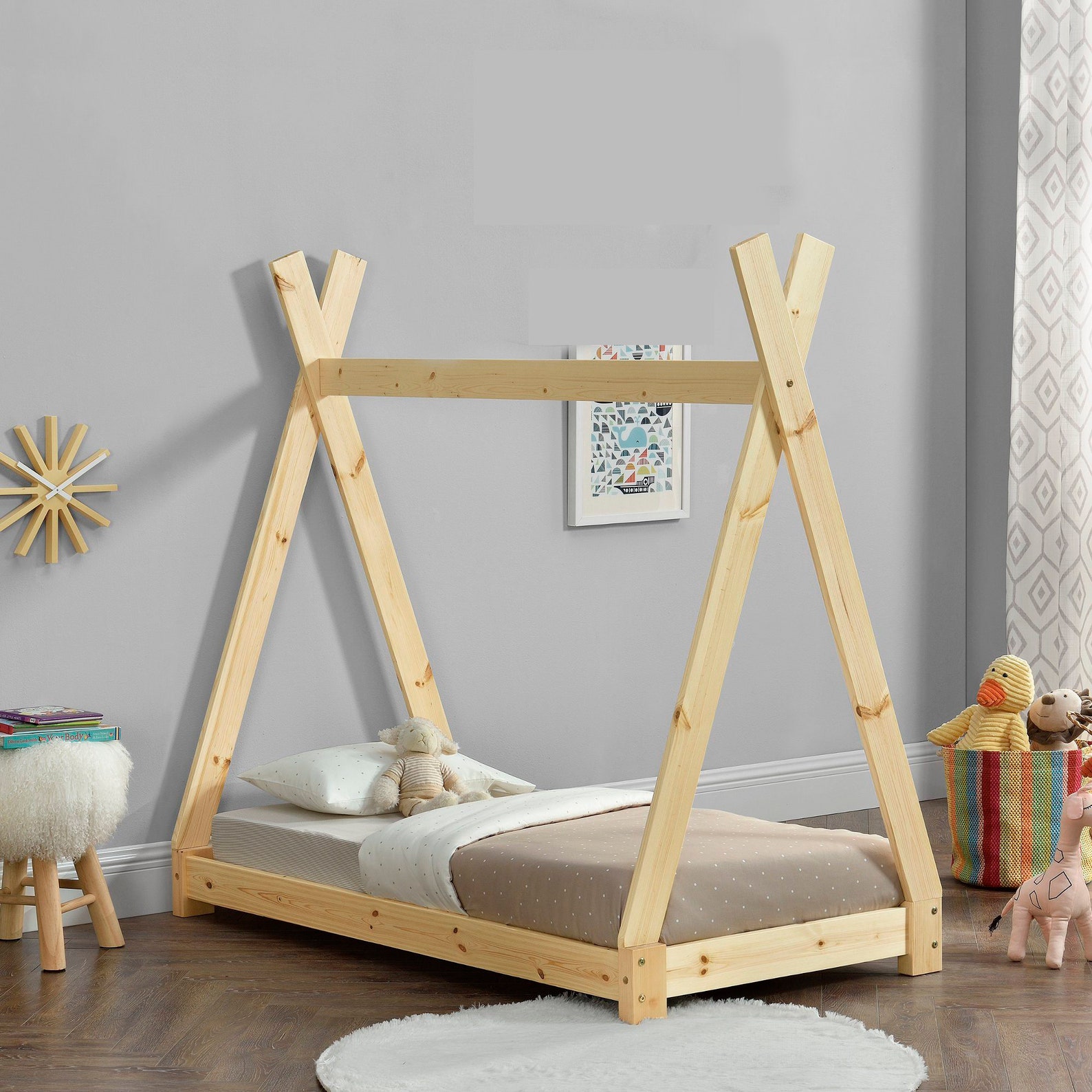 Montessori teepee twin bed plans twin tipi kids floor bed Etsy España