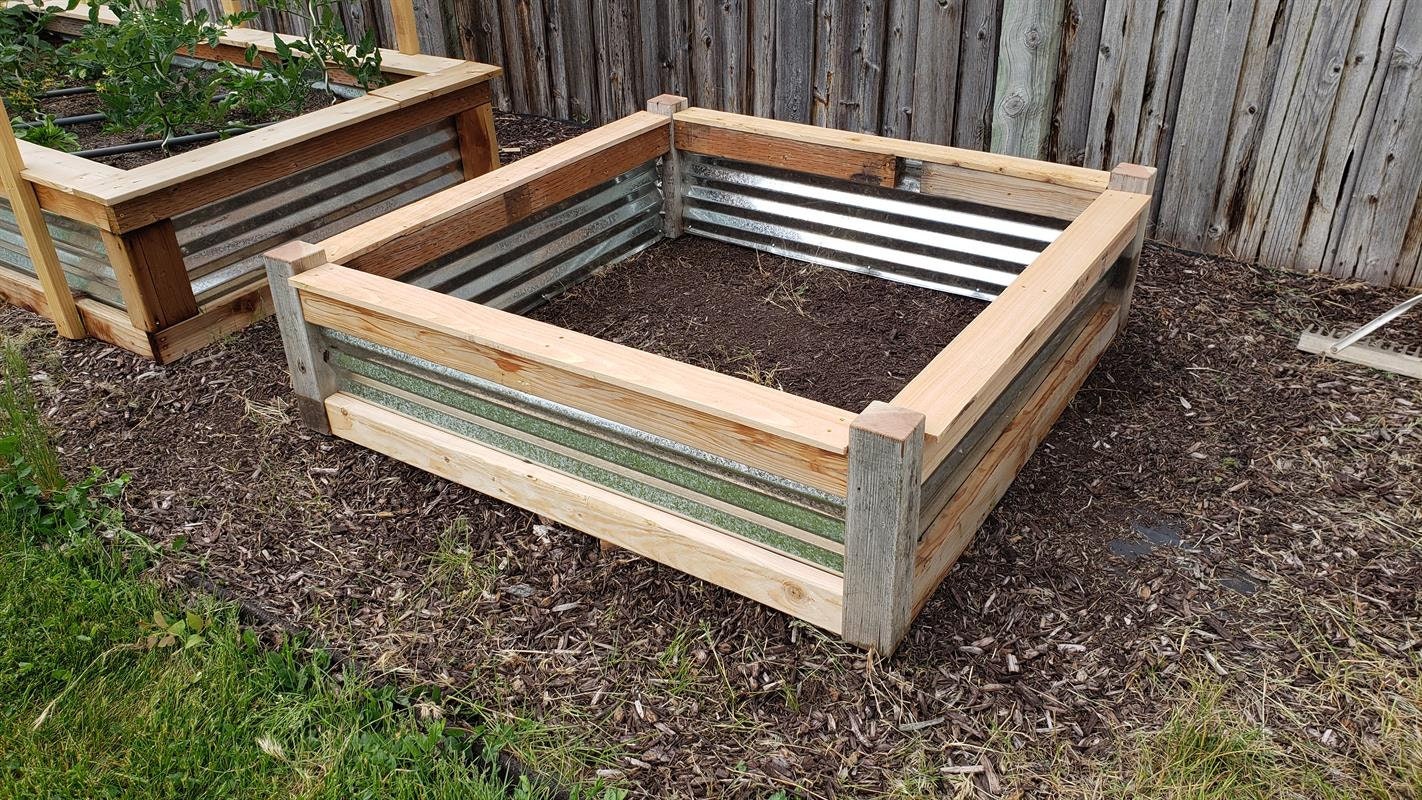 4X4 Raised Garden Bed Step by Step Plans/Corrugated Metal Beds Etsy