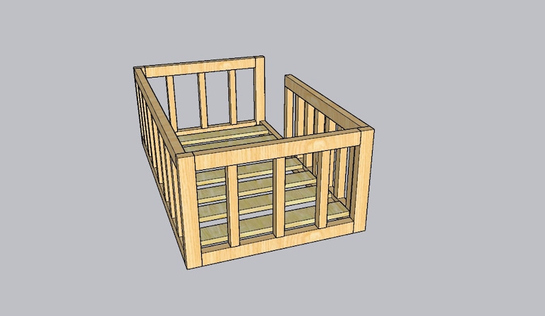 May include: A wooden frame with a rectangular shape and multiple shelves. The frame is made of light brown wood and has a simple design.