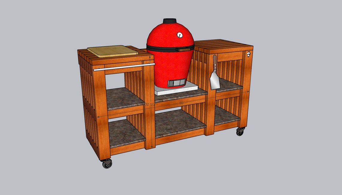 Custom Grill Table for Big Green Egg/Kamado Joe PDF plan Etsy.de