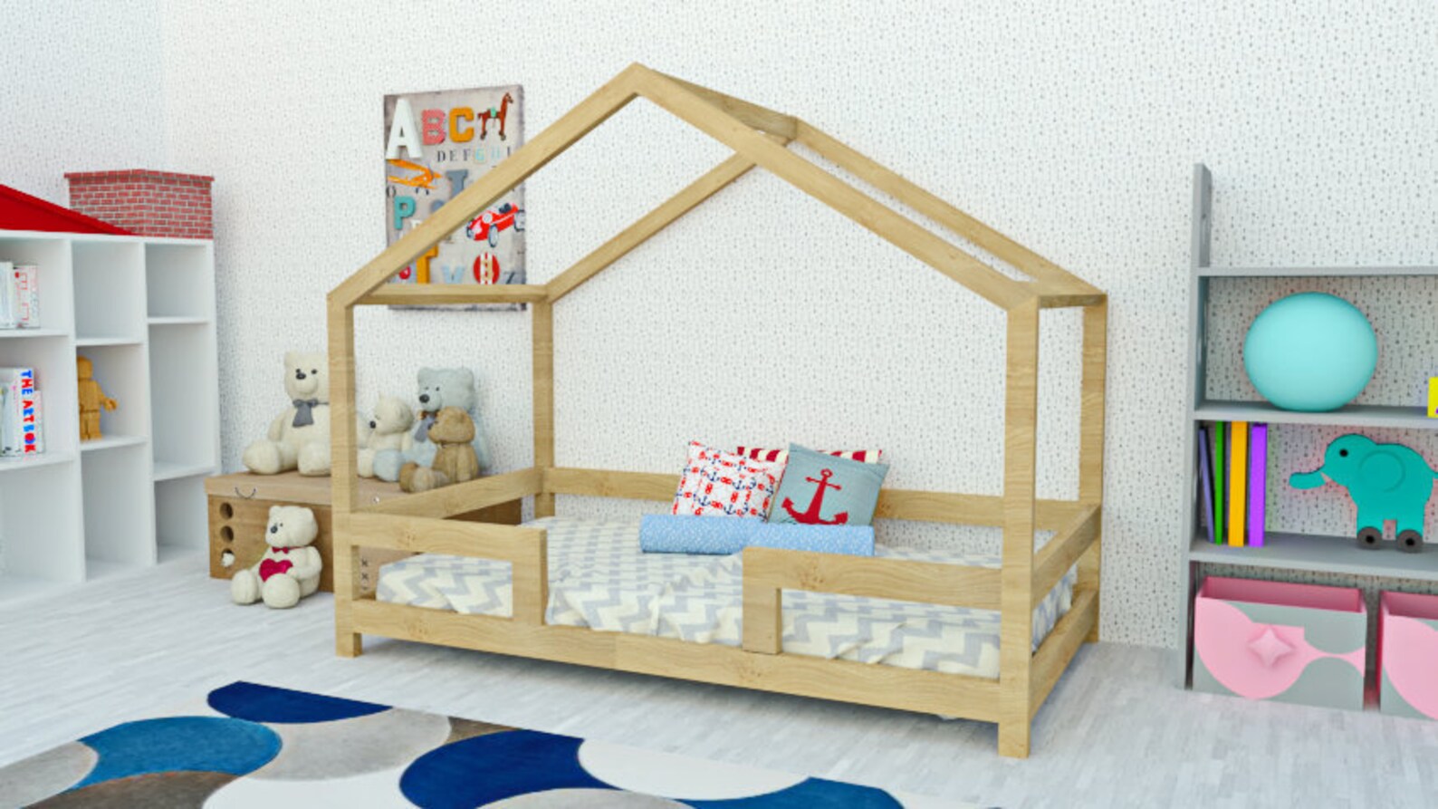 Montessori Toddler Bed Twin Size Plan House Bed Frame With Etsy