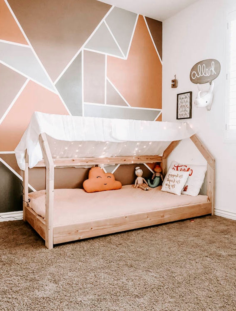 Montessori Twin House Bed Plans. DIY Project Etsy
