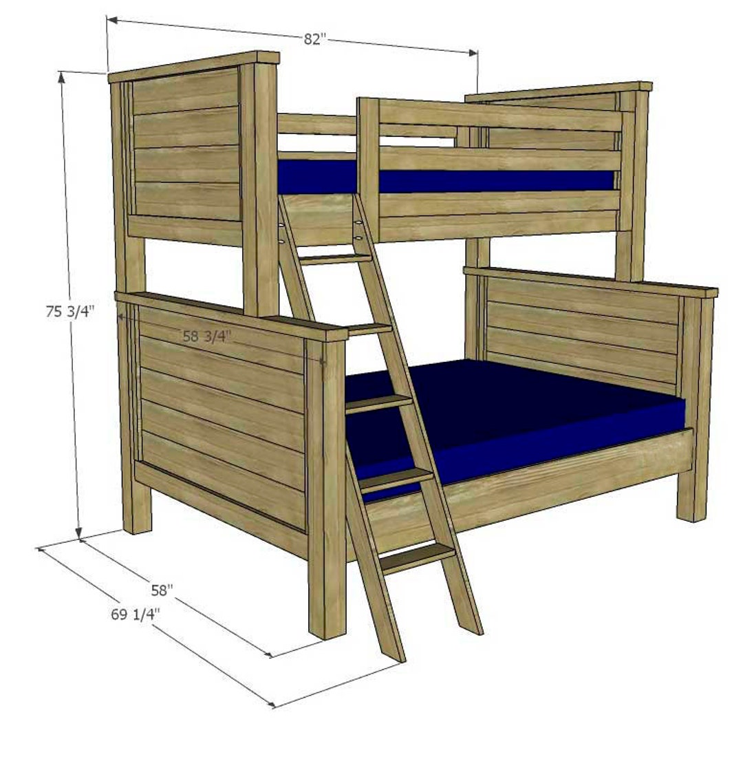 Twin Over Full Bunk Bed Plans. Twin Size Toddler Bed. DIY Full