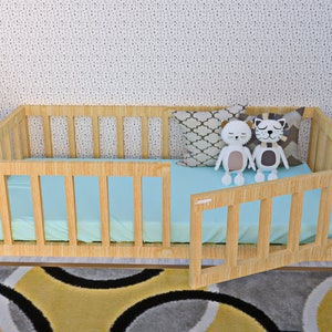 Montessori Floor Bed  PDF Plan, 190x90 cm Size, Floor bed With Slats digital plan, EU and Australia size Bed Frame plans