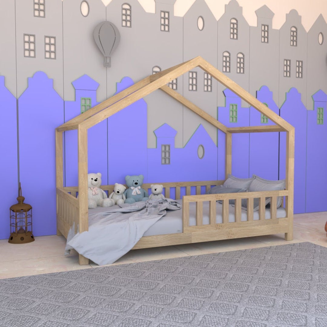 Plano de cama Montessori de tamaño doble PDF digital, plano de construcción  de la cama del piso de la casa, cama de piso DIY Montessori, plano de la