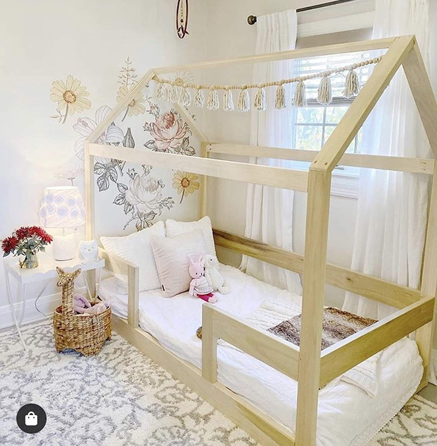 Twin Montessori house bed plan Toddler house bed with slats Etsy