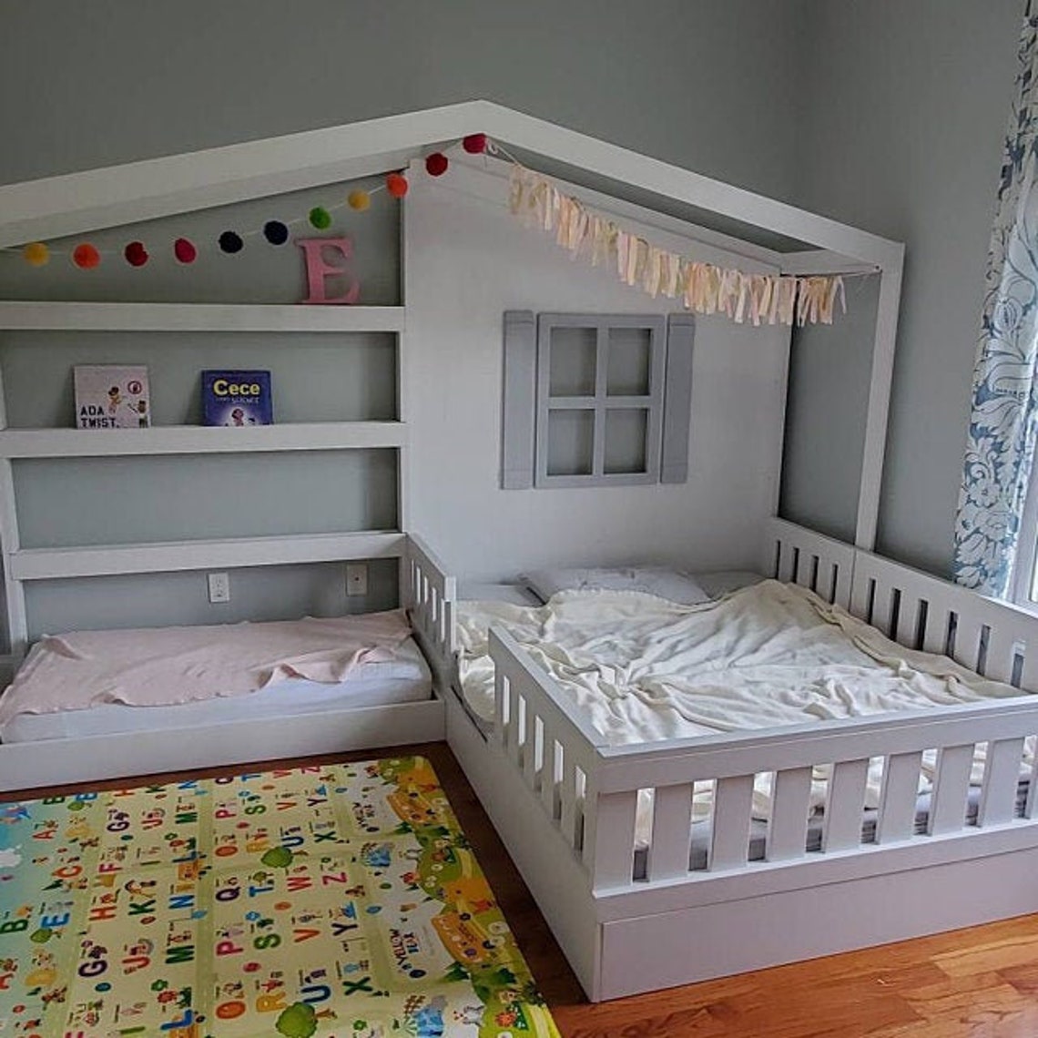 Corner twin bed plan/kids bed plan/toddler bed plan /LShape Etsy