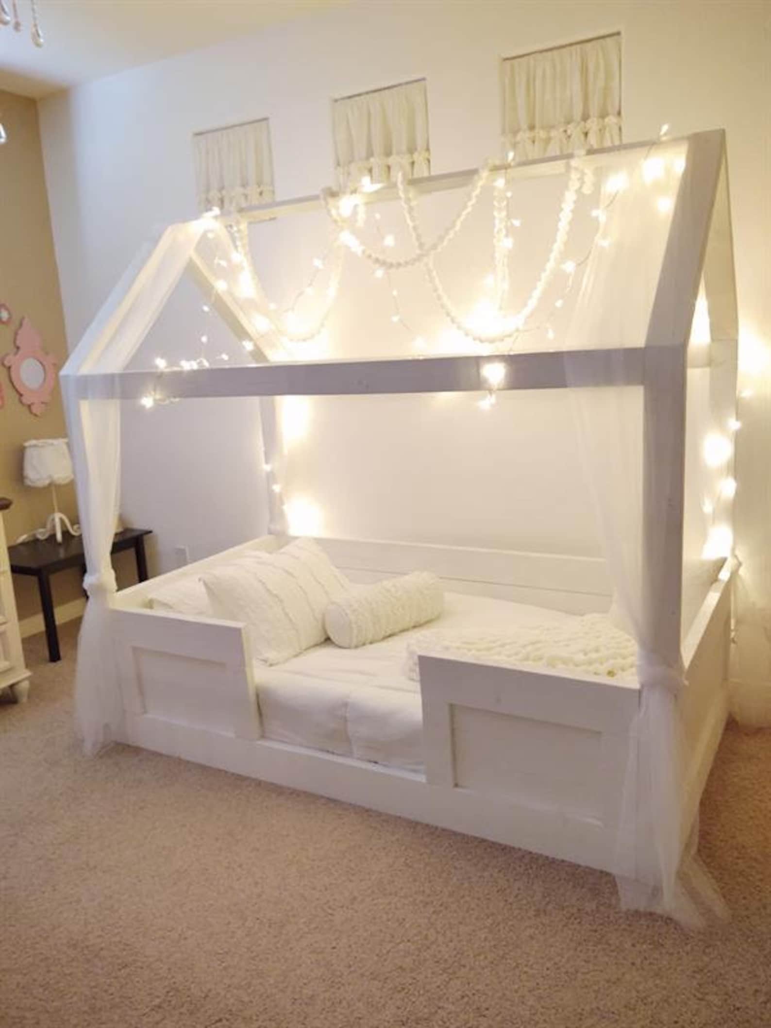 Montessori Bed PDF Plan Queen Size House Bed With Slats and Etsy