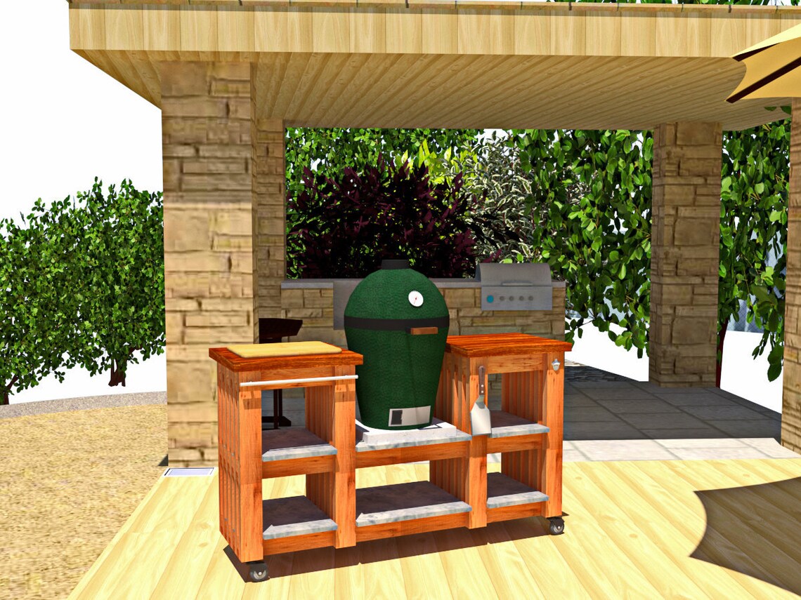 Custom Grill Table for Big Green Egg/kamado Joe PDF Plan Etsy UK
