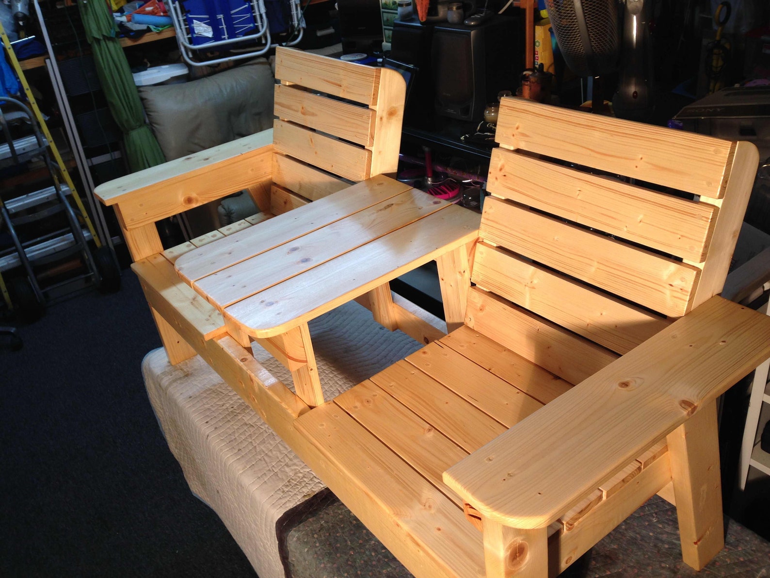 Double Chair Bench With Table PDF Plans Etsy