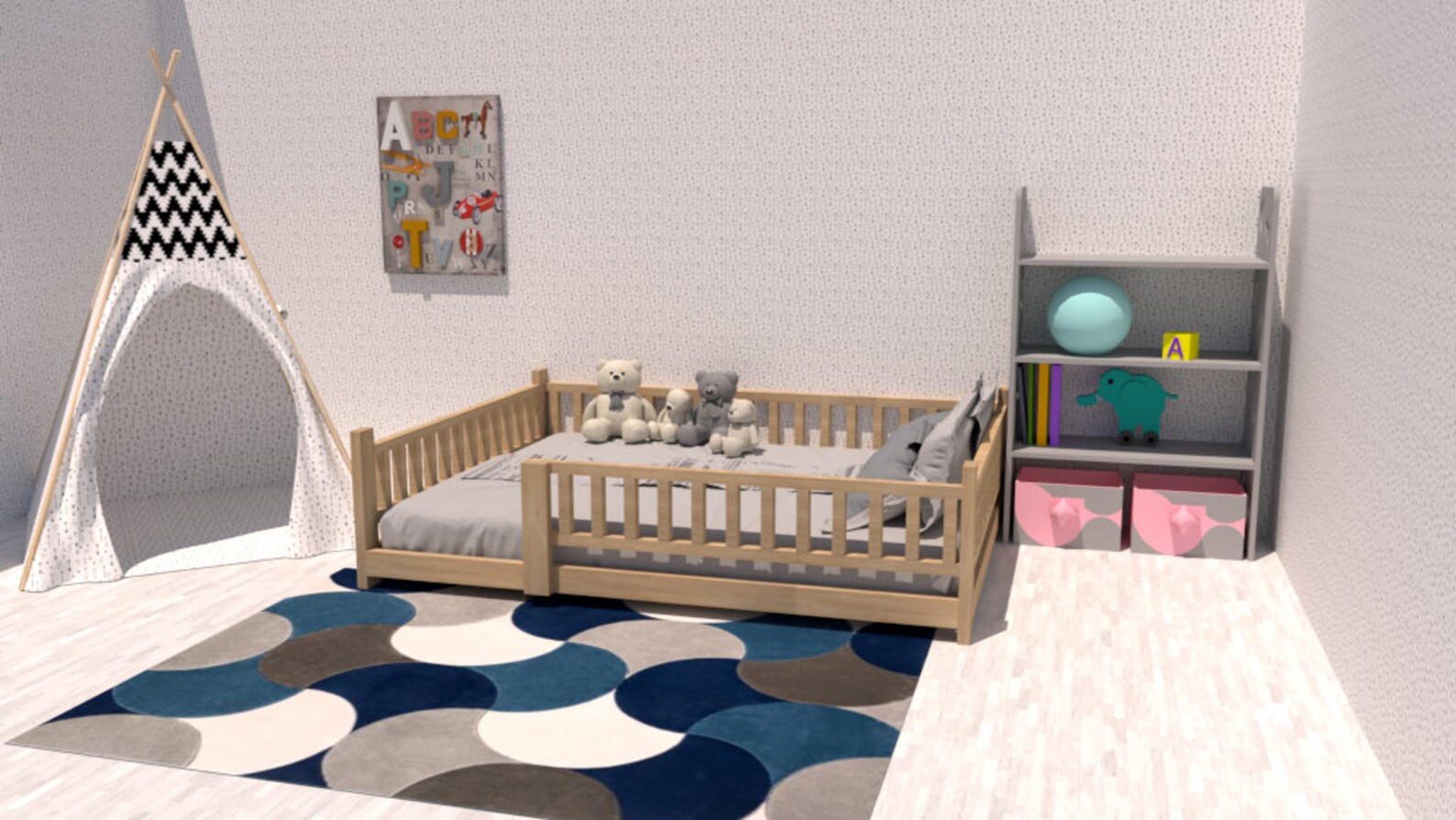 Queen Size Montessori Bed Plans Toddler Bed Frame Plans Etsy