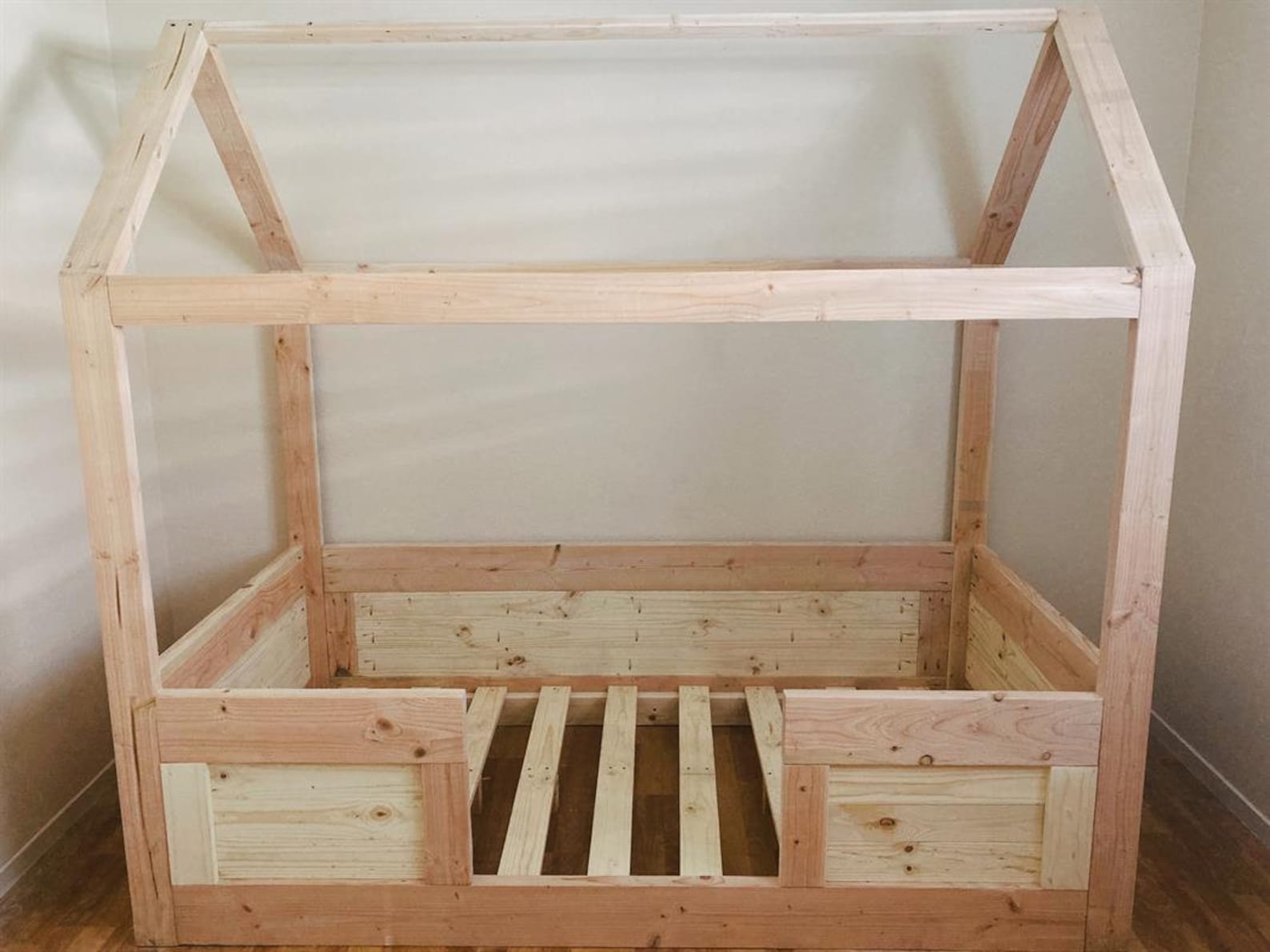 Montessori bed plan Twin Toddler house bed with slats and Etsy