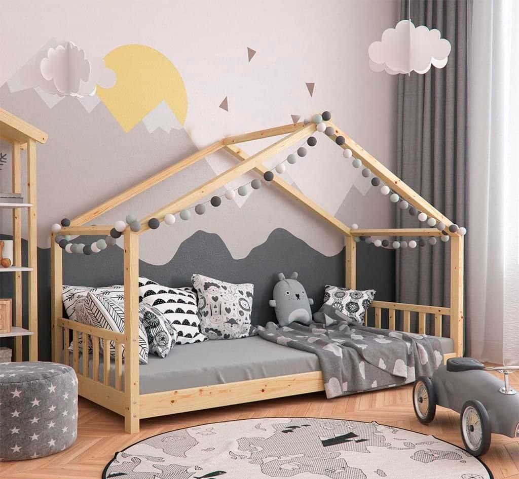 Twin Size Toddler Bed With Rails Plans Wooden House Bed for - Etsy