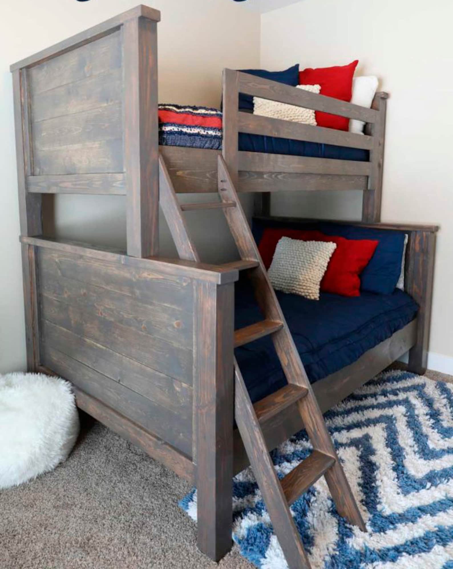Twin Over Full Bunk Bed Plans. Twin Size Toddler Bed. DIY Full Etsy