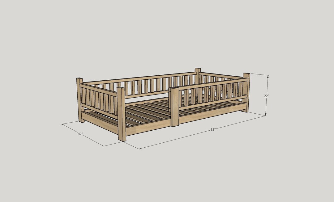 Montessori Bed Plan, Twin XL Size Bed Frame Digital Plans, Montessori
