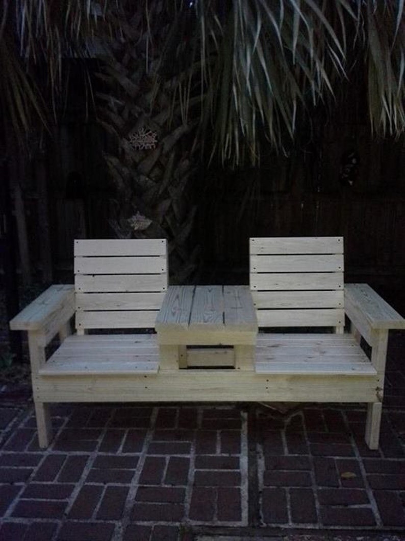 Double Chair Bench With Table Plans Etsy