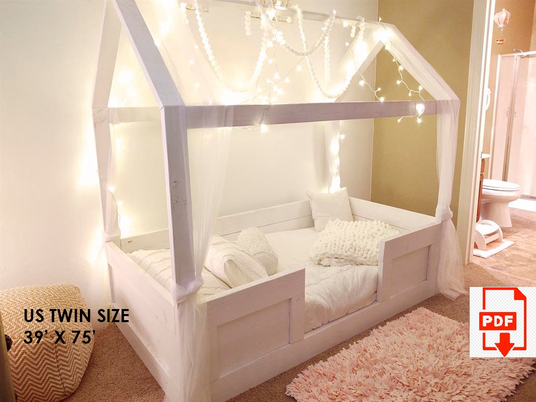 Montessori Bed Plan Twin Toddler House Bed With Slats and Etsy
