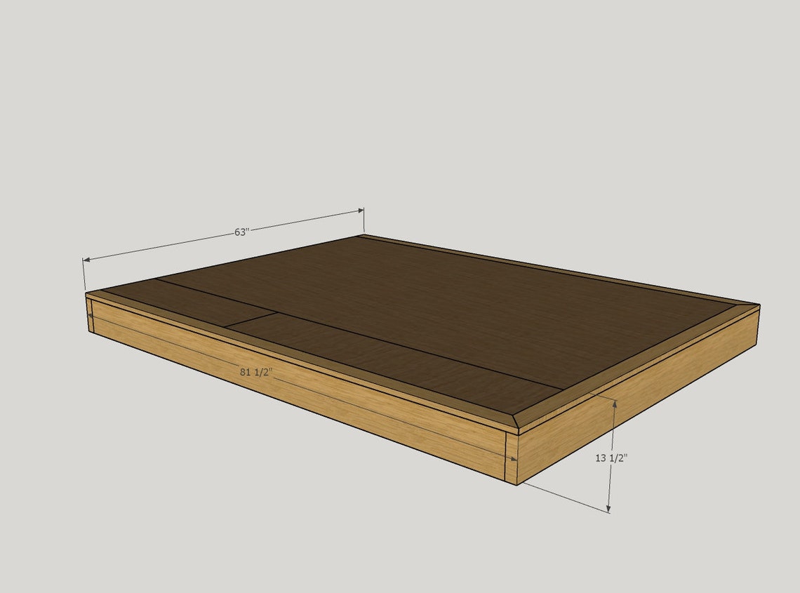 Queen Size Floating Bed digital Plan Floating Bed Frame Etsy