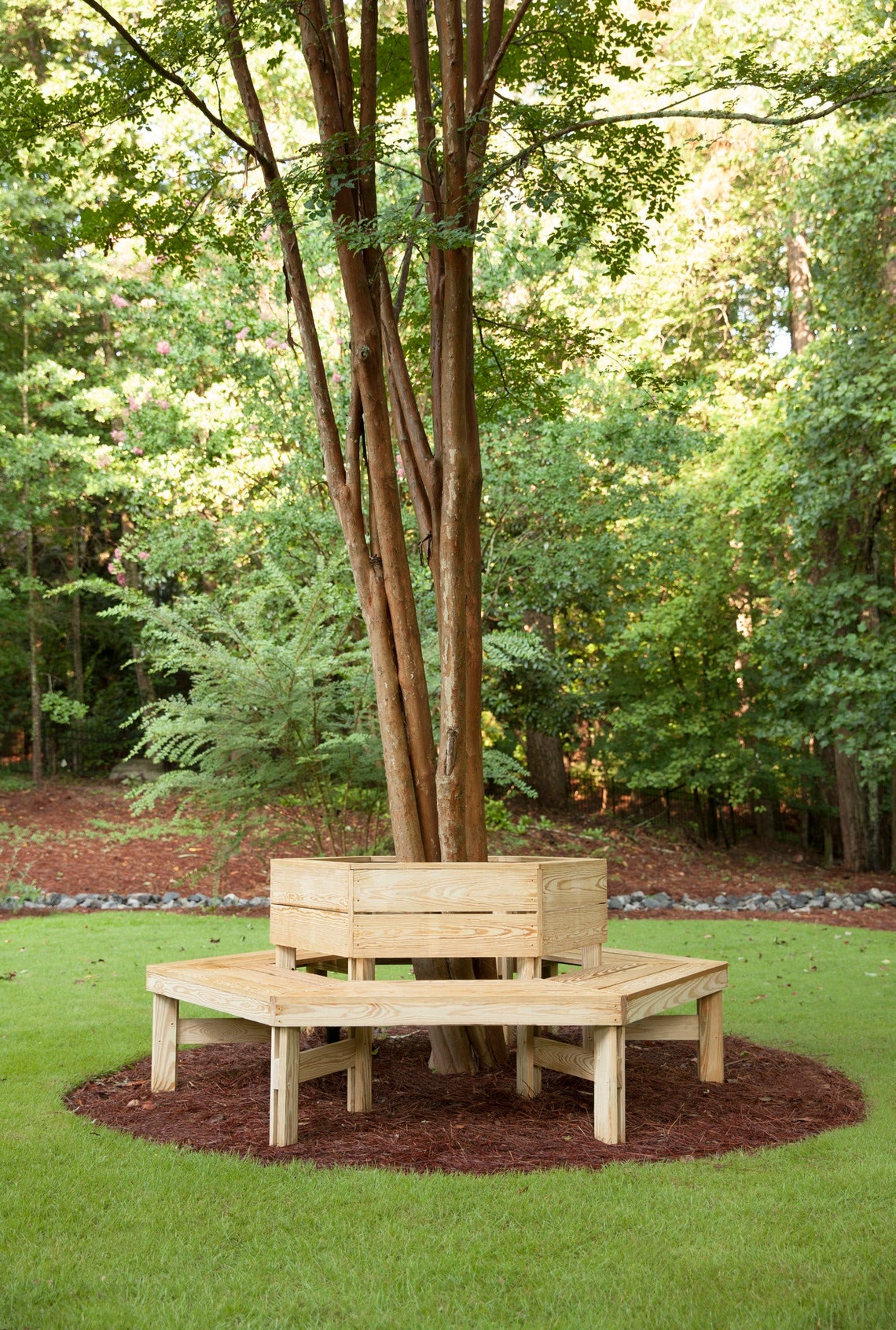 Hexagon Tree Bench Plans. DIY Plans Etsy