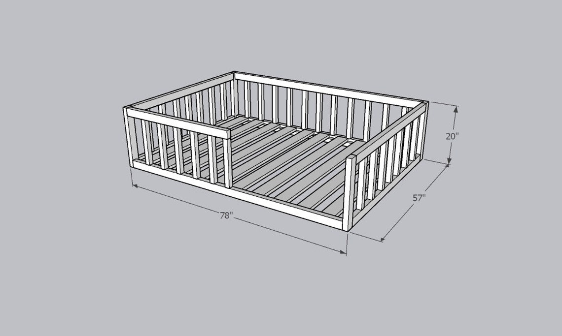 Full size toddler bed plans Montessori Bed frame plans Etsy